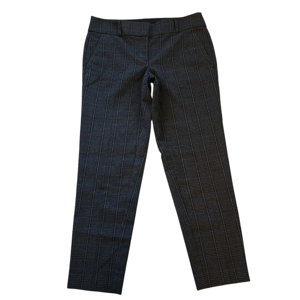 Ann Taylor LOFT Womens Marisa Dress Pants Size 6 Gray Plaid Tapered Leg